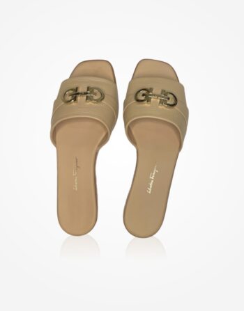 Ferragamo Gancini Leather Slippers