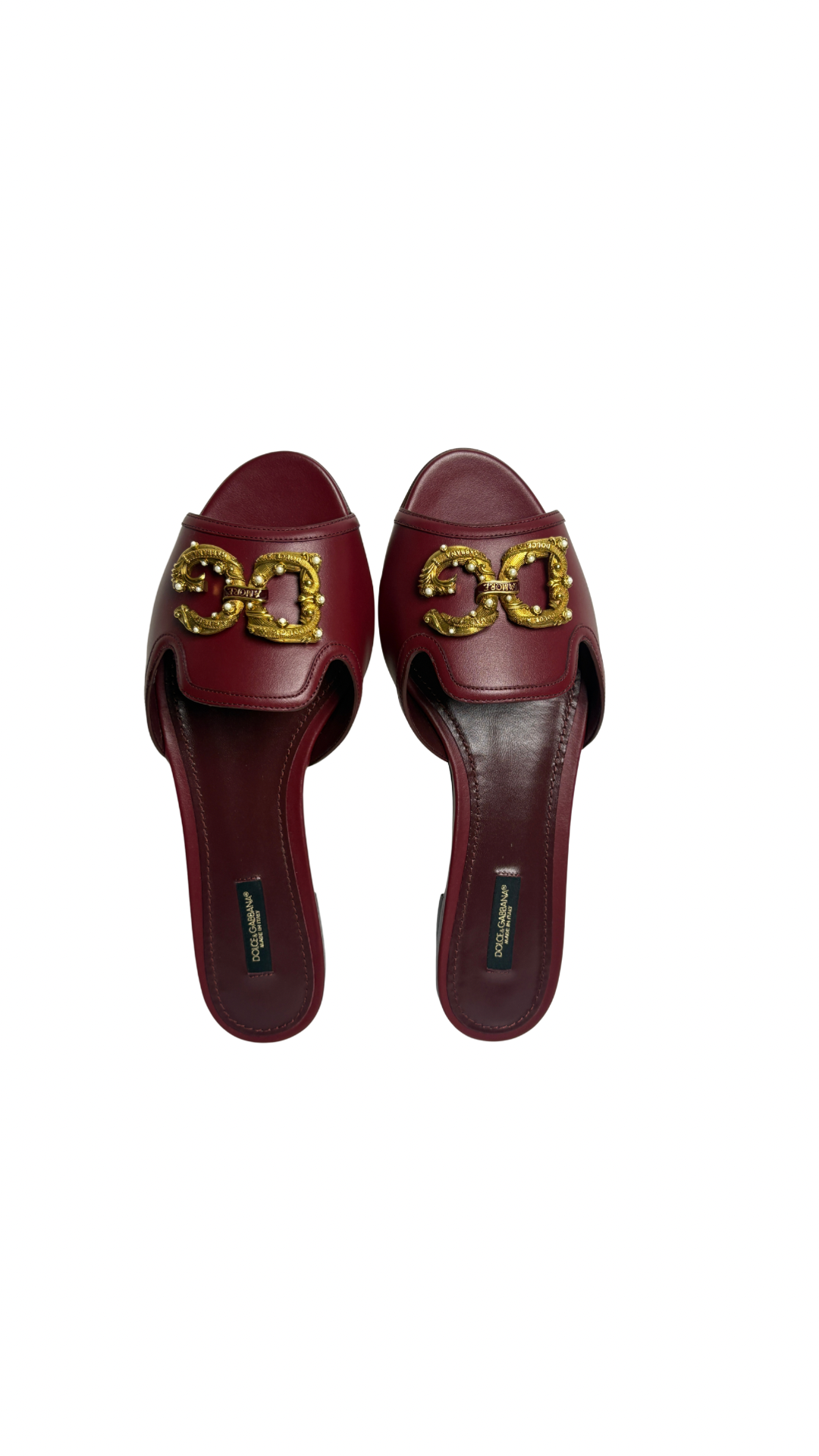 Dolce & Gabbana wine amore logo embellished slippers